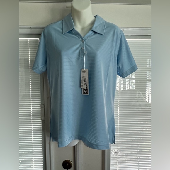 NWT Lady Divots Two-Button Banded Sleeve Women's Polo - Picture 1 of 3